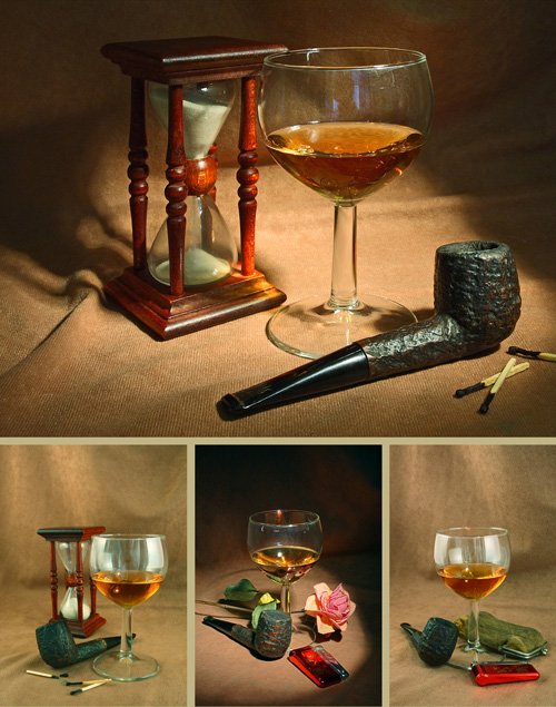 Фотосток - Курительная трубка и стакан виски
