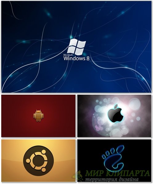 Подборка красивых фонов с эмблемами операционных систем 9