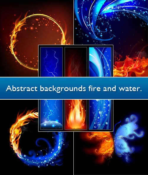 Абстрактные фоны огонь и вода