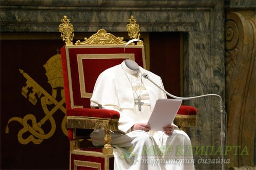  Шаблон для мужчин - Римский папа на троне читает речь 