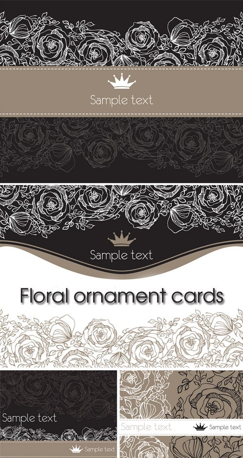 Floral ornament cards - backgrounds