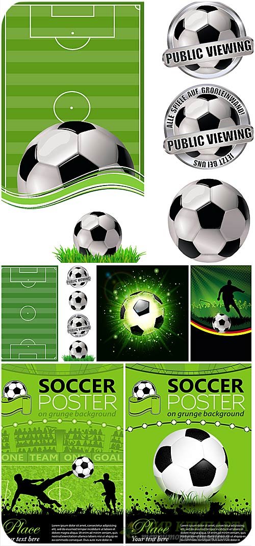 Футбол, векторные футбольные постеры