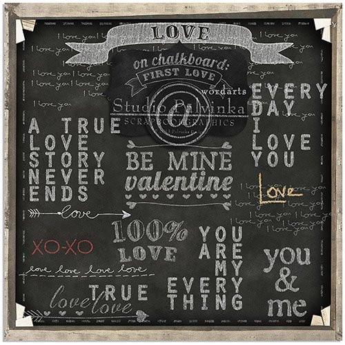 Скрап-набор - On Chalkboard First Love