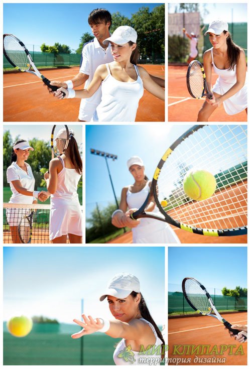 Теннис,мужчины и женщины играют в теннис - сток фото