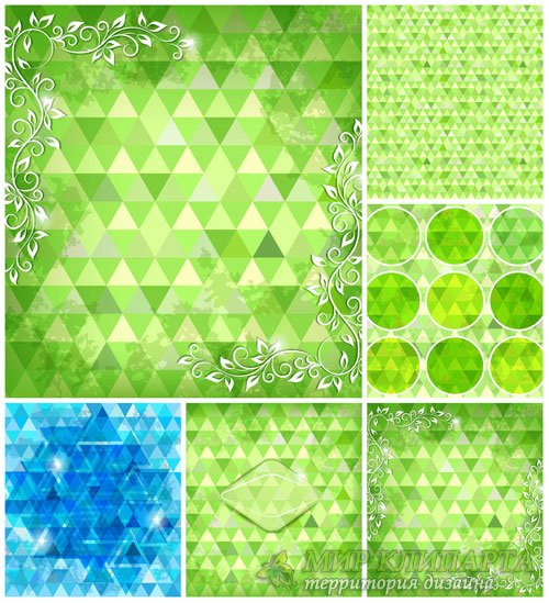 Зеленые векторные фоны, абстракция