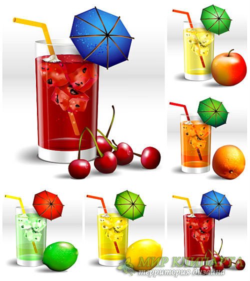 Фруктовые напитки в векторе / Fruit drinks vector