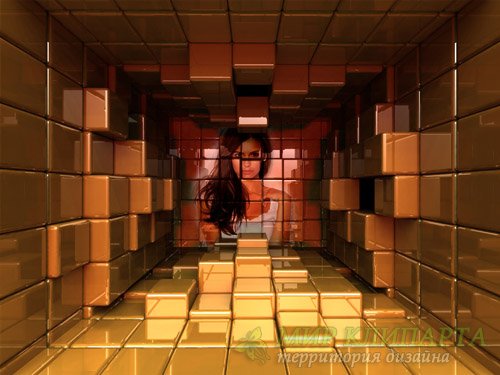  Рамка для фото - Комната из кубов 