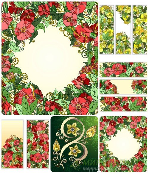 Цветочные фоны и баннеры / Floral backgrounds and banners