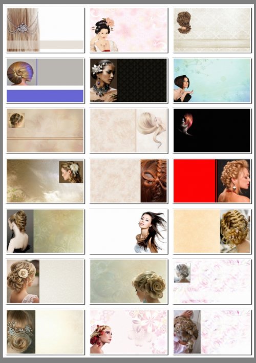 Фоны для визиток: парикмахерские услуги, салон красоты (часть 4). 21 JPEG