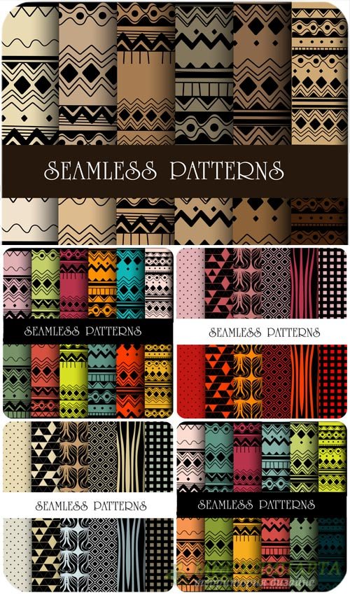 Бесшовные текстуры с красивыми узорами, векторные фоны / Seamless texture with beautiful patterns