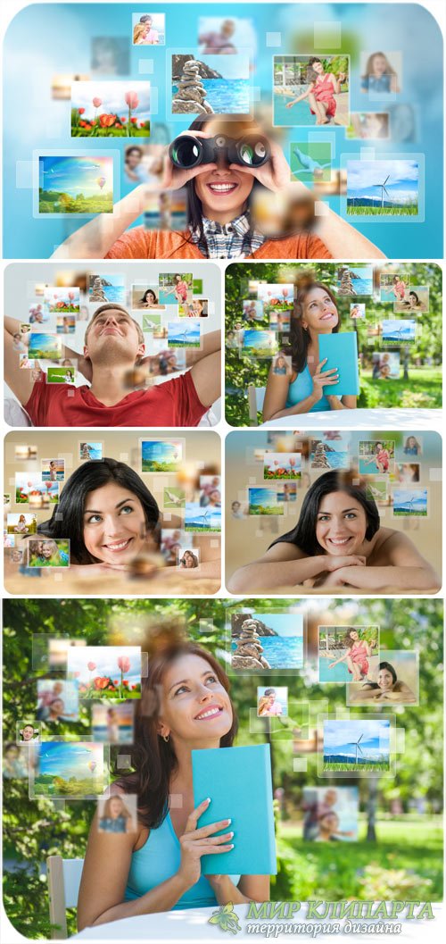 People planning a holiday trip - stock photos 
