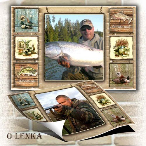 Фоторамка для мужчин - Охотник и рыболов
