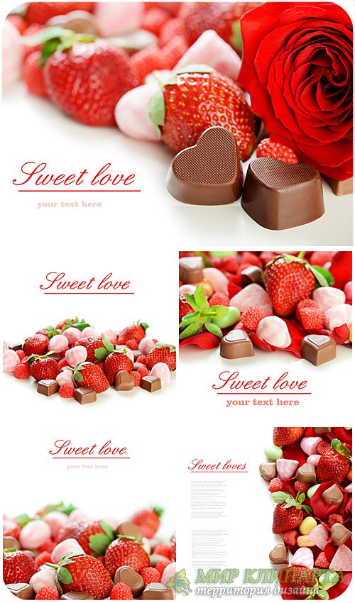 Клубника и шоколадные конфеты / Strawberries and chocolate candy - Stock photo