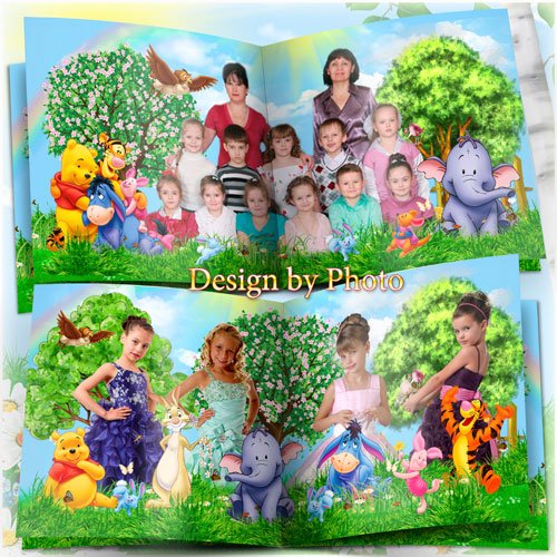 Выпускная фотокнига для деткого сада - Винни Пух и его друзья