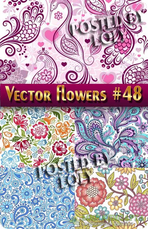 Цветы в векторе #48 - Векторный клипарт