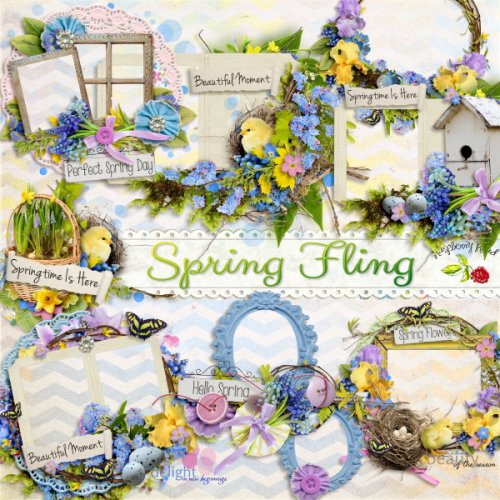 Скрап-набор Spring Fling