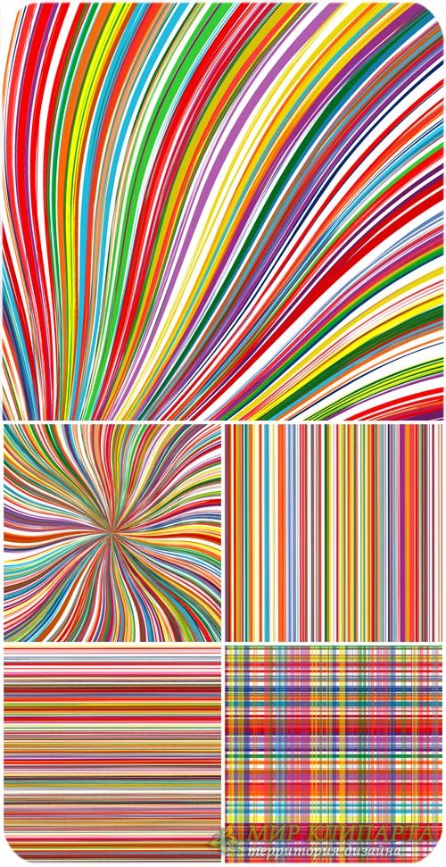 Векторные фоны с разноцветными линиями, абстракция / Vector backgrounds with colored lines, abstraction