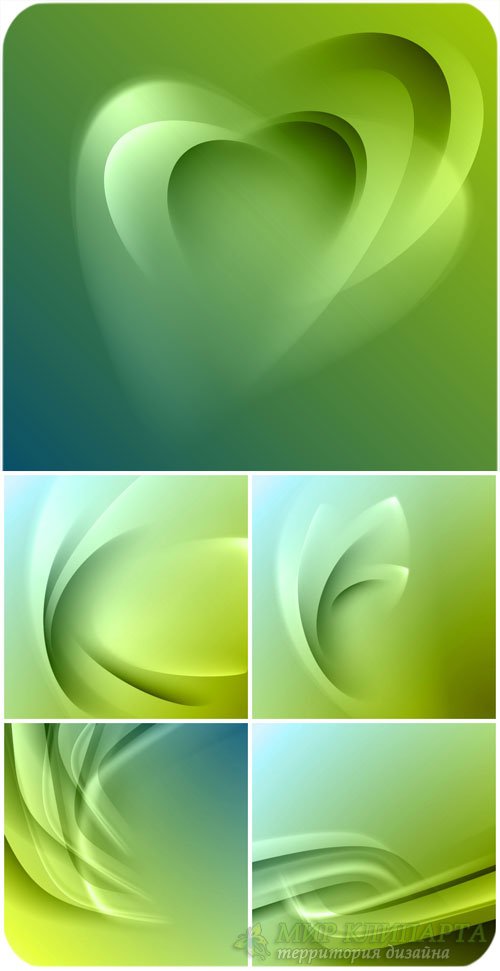 Векторные зеленые фоны с абстракцией / Vector green background with abstraction