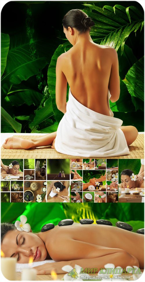 Spa процедуры, спа уход за телом, спа массаж / Spa treatments, spa body care, spa massage - Stock photo