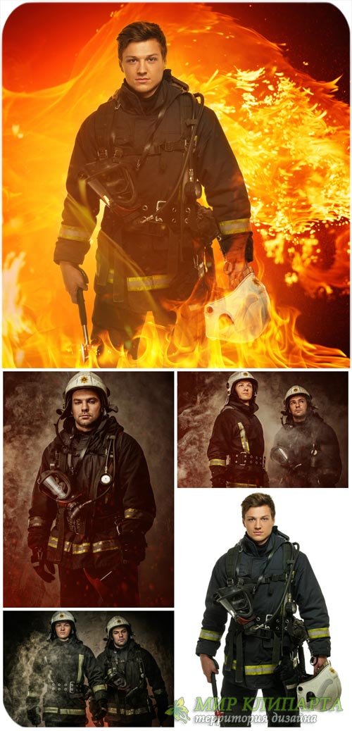 Пожарники, спасатели, спасательные работы / Firefighters, rescue workers, rescue work - Stock Photo