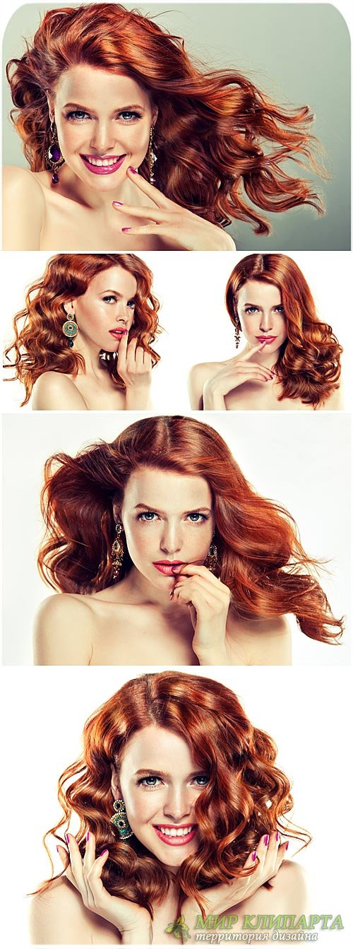 Красивая рыжеволосая девушка / Beautiful red-haired girl - Stock Photo
