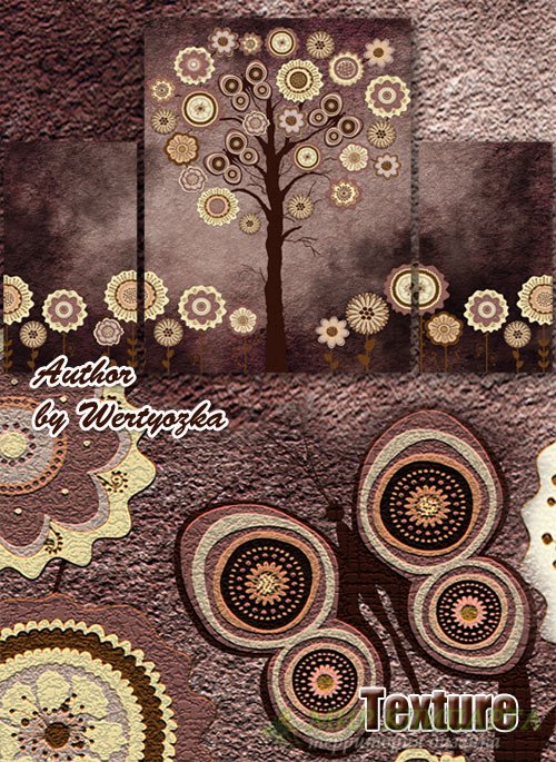 Модульная картина триптих - Креативное дерево и цветы