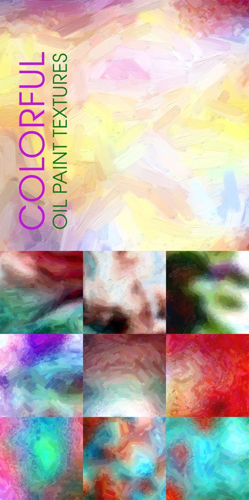 Colorful oil paint textures