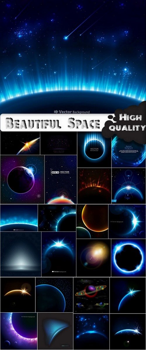 Beautiful Space backgrounds in vector from stock - 25 Eps