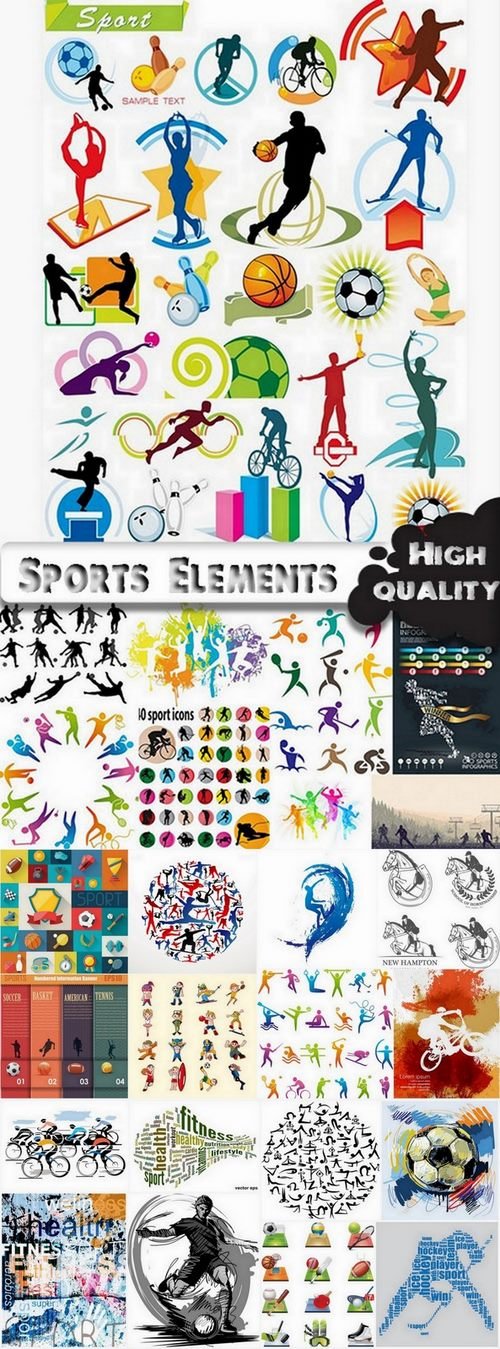 Sports backgrounds and design elements in vector from stock - 25 Eps
