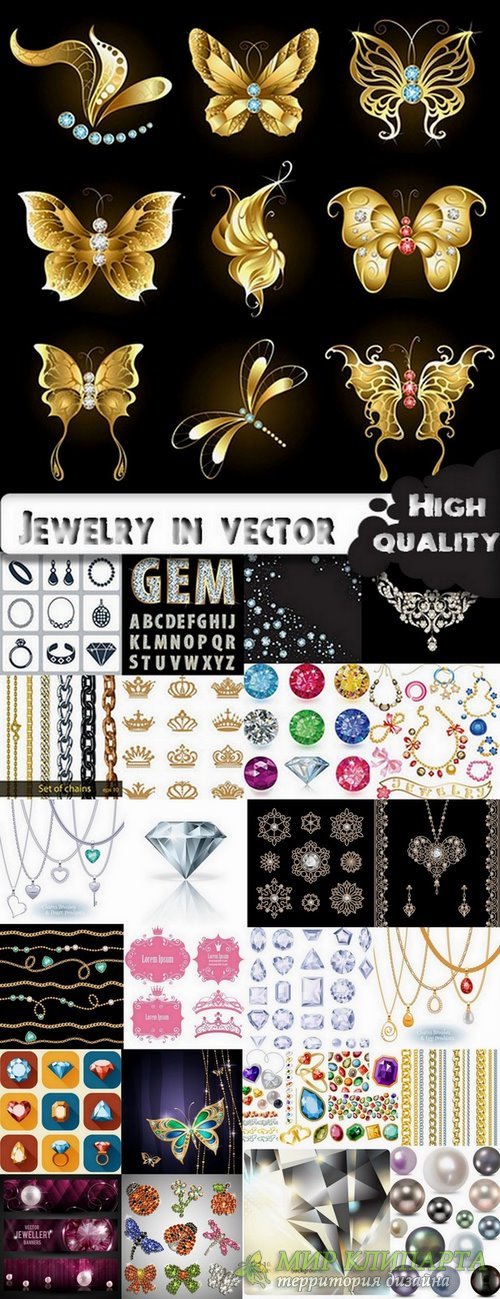 Jewelry in vector from stock - 25 Eps