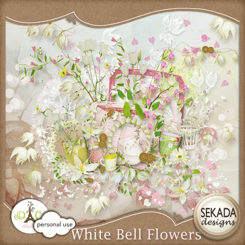 Скрап-набор White bell flowers