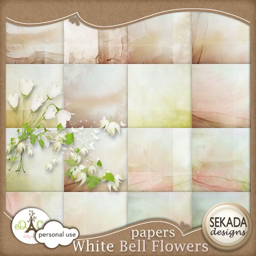 Скрап-набор White bell flowers