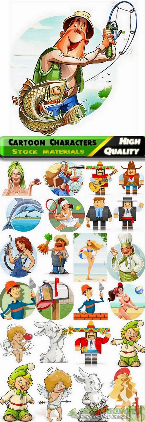 Funny cartoon characters in vector from stock - 25 Eps