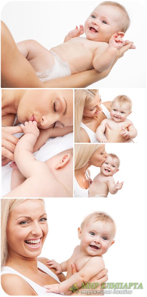 Счастливая женщина с маленьким ребенком / Happy woman with a small child - Stock Photo