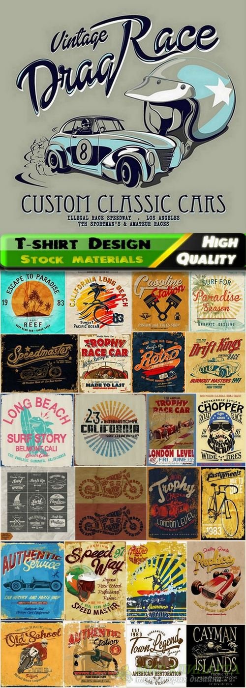 T-shirt Design elements in vector from stock #29 - 25 Eps