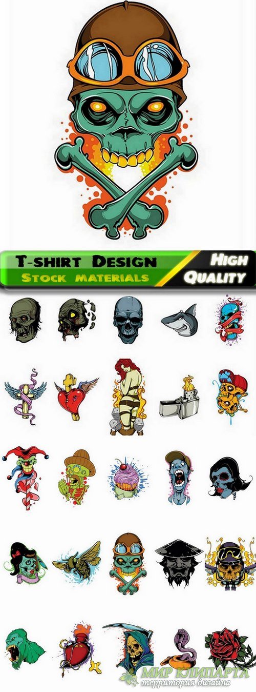 T-shirt Design elements in vector from stock #29 - 25 Eps