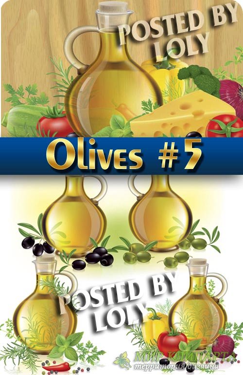 Масло и оливки в векторе # 5 - Векторный клипарт