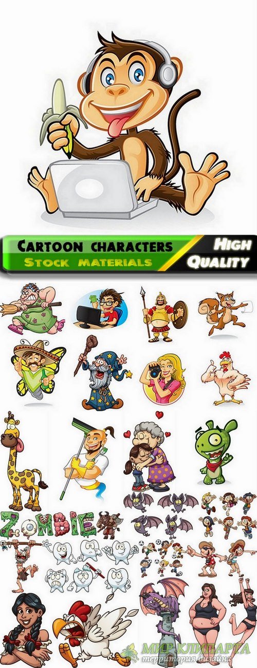 Beautiful cartoon characters in vector from stock - 25 Eps