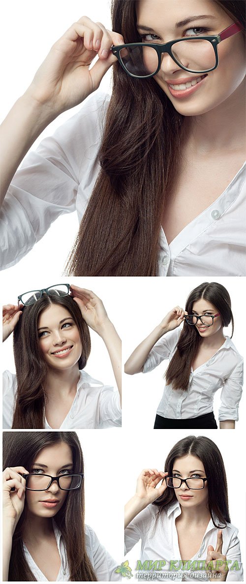 Красивая бизнес леди в очках / Beautiful business woman wearing glasses - Stock Photo