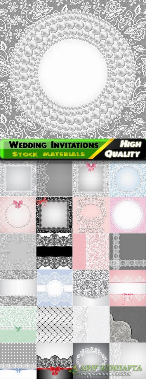Backgrounds with patterns for template wedding Invitations - 25 Eps