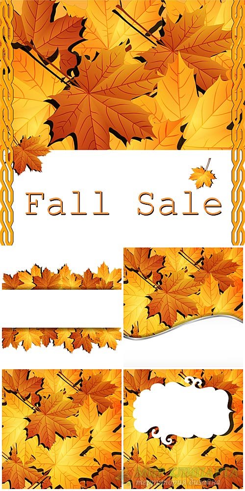 Осенняя распродажа, фоны в векторе / Autumn sale, backgrounds vector