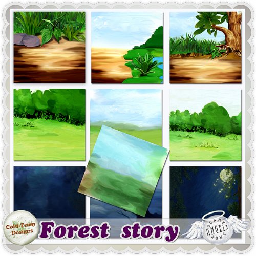 Красивый сказочный скрап-набор Forest story / Лесная история