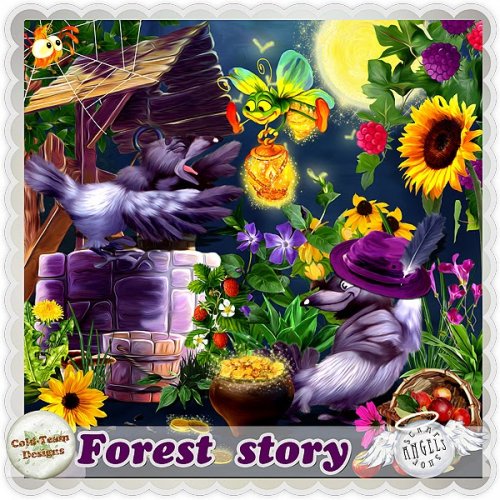 Красивый сказочный скрап-набор Forest story / Лесная история