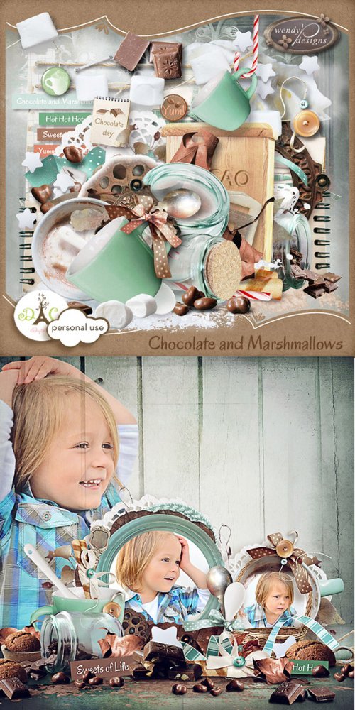 Скрап-набор Chocolate and marshmallows