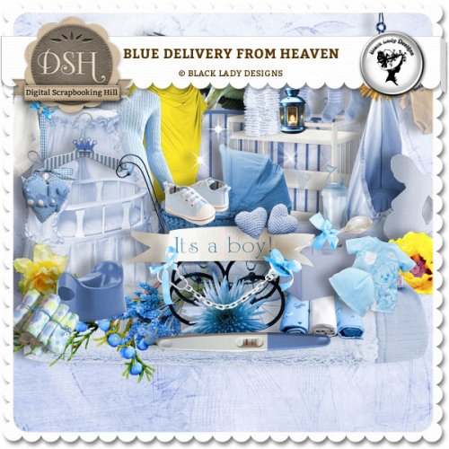 Скрап-набор Blue delivery from heaven