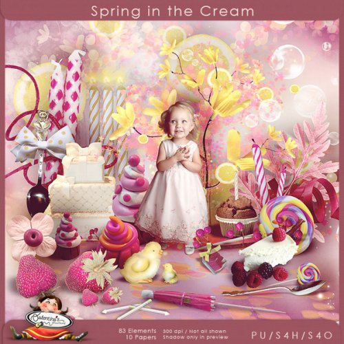 Скрап-набор Spring in the cream