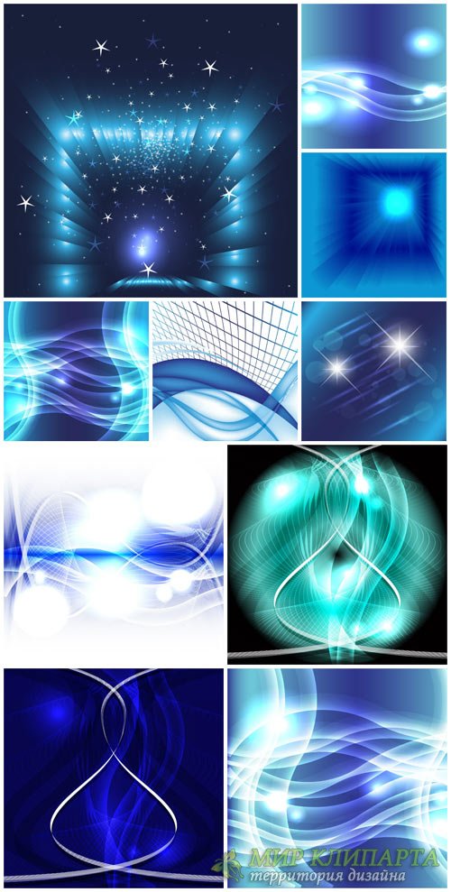 Абстрактные векторные фоны / Abstract vector backgrounds, blue backgrounds