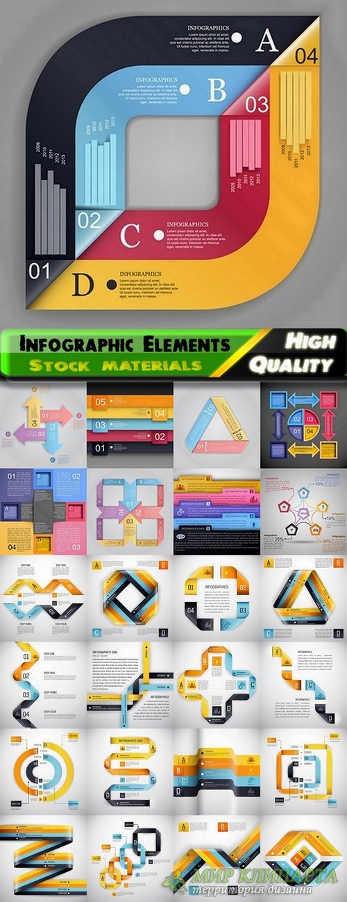 Infographic Design Elements in vector set from stock #77 - 25 Eps