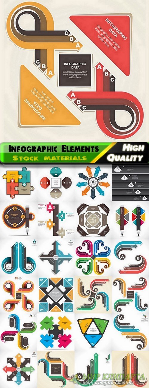 Infographic Design Elements in vector set from stock #80 - 25 Eps