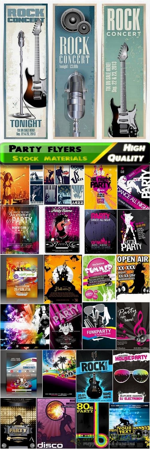 Party flyers and disco backgrounds in vector from stock - 25 Eps